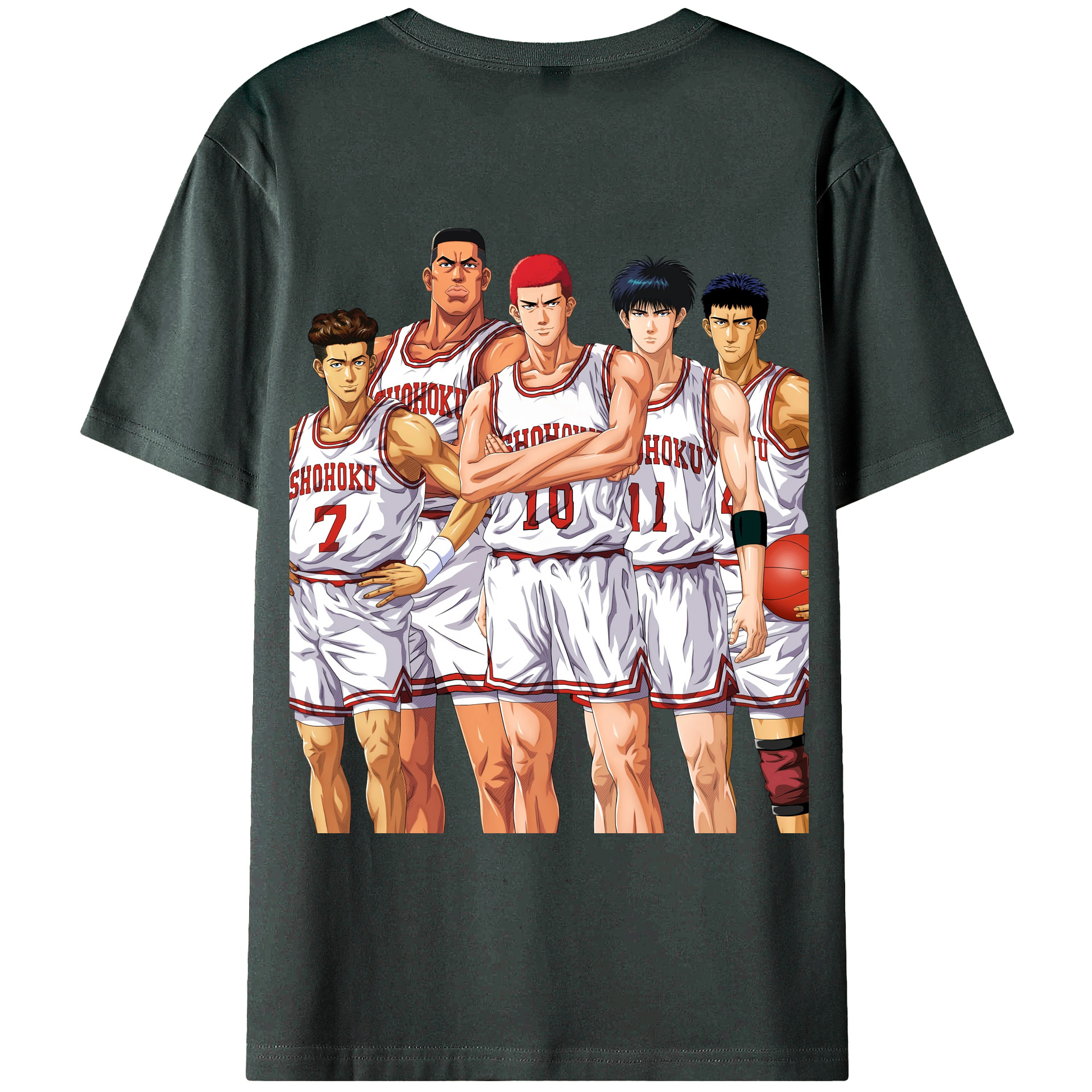 （画像用） SLAM DUNK／スラムダンク 綿100％ メンズ半袖Tシャツ（バックプリント） 通気性